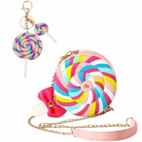 Novelty Handbags,Funny Lollipop Bag.Fun Shape Purse Chainstrap Glitter,Cute lollipop Coin Purse.