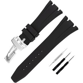 Men's Rubber Strap Compatible for 28mm Audemars Piguet Royal Oak Offshore AP 15703 15710 15400 26470 26400 Ladies outdoor work waterproof silicone watch band wrist strap buckle