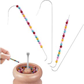 4 قطع من إبر الخرز الدوارة من JIYIN، إبر خرز منحنية للعين الكبيرة، إبرة خرز معدنية، إبر خرز لصنع المجوهرات وقلادة السوار وصناعة المجوهرات