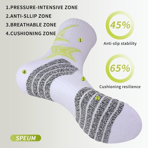 Speum Basketball Socks for Men,Performance Cushioned Men's Athletic Crew Socks with Arch Compression for Cycling Basketball in Kuwait