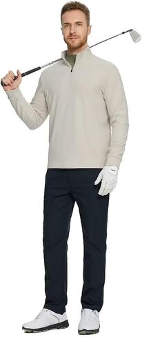 M MAELREG Quarter Zip Pullover Men Stretch Performance Mock Neck Microfleece Golf 1/4 Zip Pullover Mens Sweatshirts in Saudi Arabia