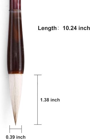 MEGREZ Chinese Calligraphy Brush Kanji Japanese Art Sumi Writing Painting Drawing Practicing Brush Set for Students and Beginners, Wolf Sheep Mix Brush 3 PCS/Set（Small,Medium,Large） in Kuwait