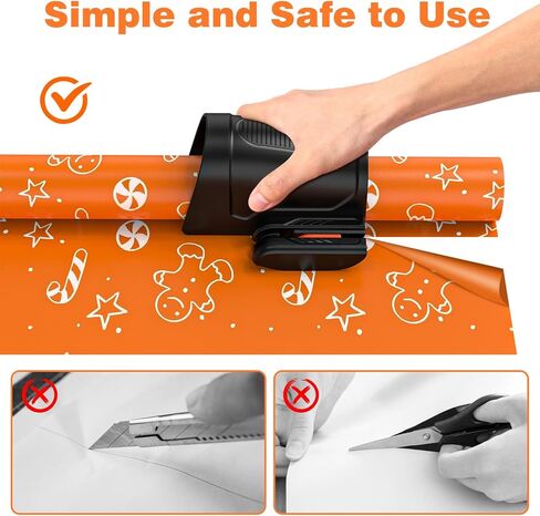 Wrapping Paper Cutter, 2 Pack Gift Wrapping Paper Cutter with 6 pcs Replaceable Blades for Hollween, Christmas, Birthday Day, Wrapping Paper Cutter Tool for Daily Use in Saudi Arabia