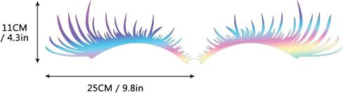 2PCS Auto Headlight Eyebrow Sexy Eyelashes Vinyl Universal Graphics Car Lamp Cover Sticker Self-Adhesive Stripe Decal Decoration for All Cars Yellow in Kuwait