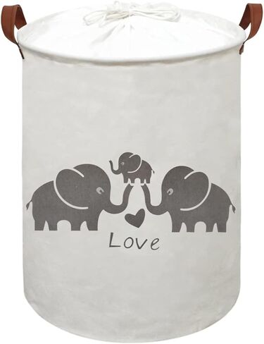 HIYAGON Baby Laundry Basket,Kids Hamper with Drawstring Cover,Cute Toy Storage Bin Nursery Hamper Safari Room Decor for Home(Baby hamper) in Kuwait