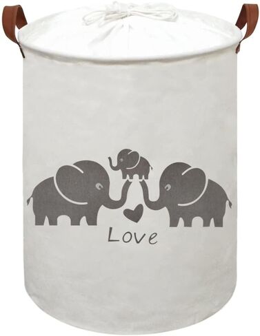 HIYAGON Baby Laundry Basket,Kids Hamper with Drawstring Cover,Cute Toy Storage Bin Nursery Hamper Safari Room Decor for Home(Baby hamper) in Kuwait