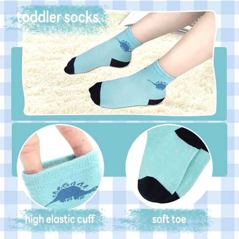 Boys Socks 12 Pairs Novelty Crazy Crew Socks for Toddler Kids Girls 1-7 Years Old Fun Mid Cut Sock Children in Kuwait