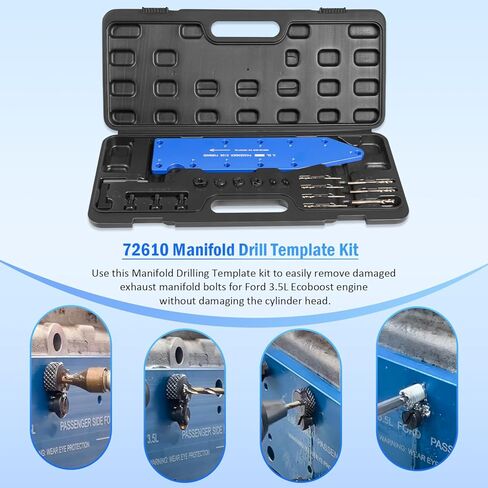 مجموعة قالب الحفر المنوع 72610 مناسبة لمحركات Ford 3.5L Ecoboost تزيل مشعب العادم المكسور in Kuwait