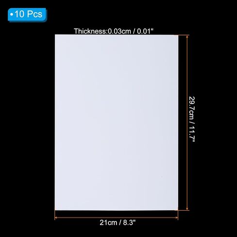PATIKIL 12 Mil Clear PVC Binding Covers, 10 Pcs Front View Protector Un-Punched A4 Letter Size for Presentation, Report, Paper, Business Office Supply Document, Glossy White in Saudi Arabia