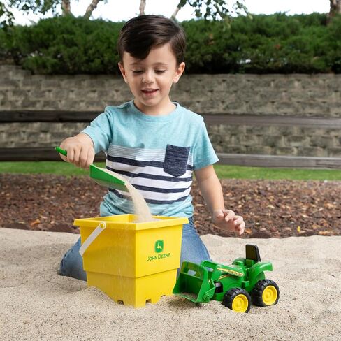 John Deere Sandbox Toy Set - Includes Dump Truck Toy, Bucket and Beach Shovel - Toddler Outdoor Toys and Farm Toys - Summer Kids Sand Toys - Green - 3 Count in Saudi Arabia