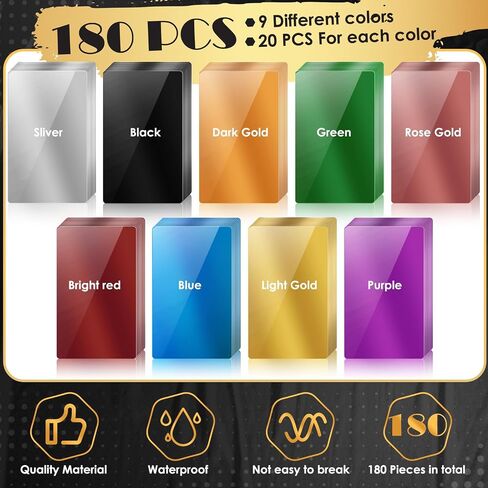 weparmeety 180 Pcs Metal Engraving Blanks Colorful Aluminum Sheet Laser Engraving Business Card Multipurpose DIY Gift Cards 86 x 54 x 0.21 mm（9 Colors) in Saudi Arabia