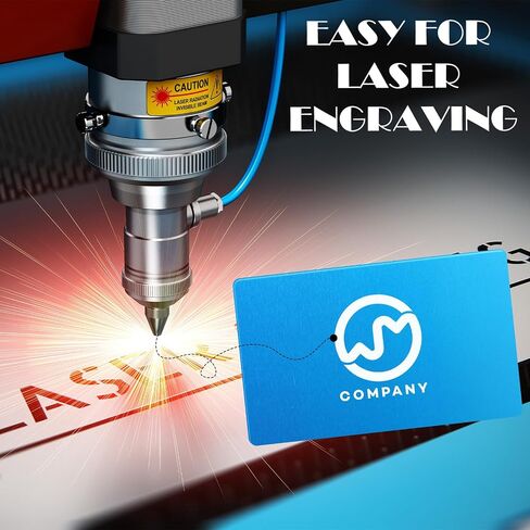 weparmeety 180 Pcs Metal Engraving Blanks Colorful Aluminum Sheet Laser Engraving Business Card Multipurpose DIY Gift Cards 86 x 54 x 0.21 mm（9 Colors) in Saudi Arabia