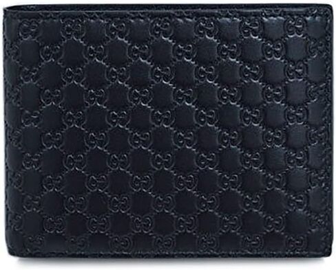 Gucci Wallet 333042 Men's Bifold Wallet Horizontal Removable Card Case Micro Guccissima Black in Saudi Arabia