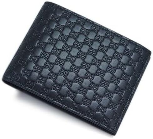 Gucci Wallet 333042 Men's Bifold Wallet Horizontal Removable Card Case Micro Guccissima Black in Saudi Arabia