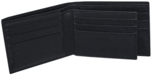 Gucci Wallet 333042 Men's Bifold Wallet Horizontal Removable Card Case Micro Guccissima Black in Saudi Arabia