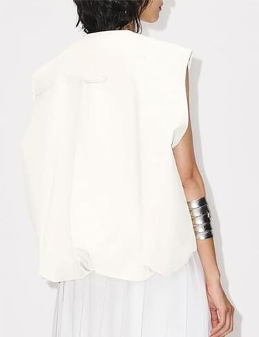 Womens Casual Zip Up Cargo Vest Top Oversized Lightweight Ruched Hem Sleeveless Blazer Jackets Vest Tops in Kuwait