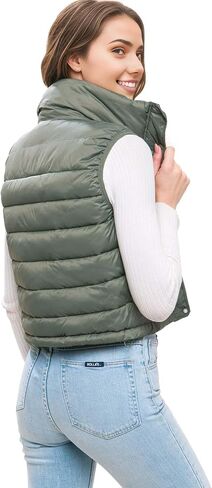 Love Tree Women's Juniors Cropped Packable Travel Puffer Vest in Saudi Arabia
