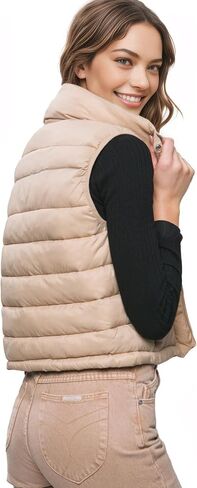 Love Tree Women's Juniors Cropped Packable Travel Puffer Vest in Saudi Arabia