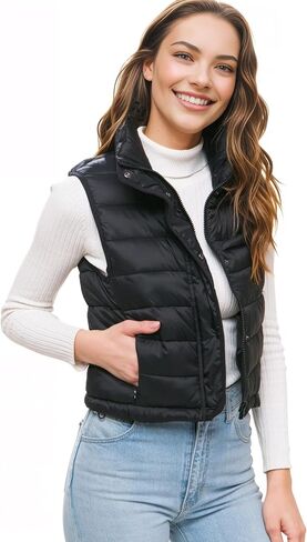 Love Tree Women's Juniors Cropped Packable Travel Puffer Vest in Saudi Arabia