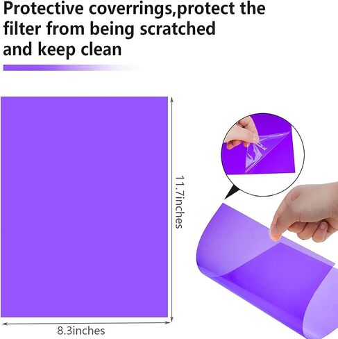 Christmas Gel Light Filter 16 Pieces Transparent Color Film Plastic Sheets Premium Colored Overlays Correction Red Green, 11.7 by 8.3 Inches in Kuwait