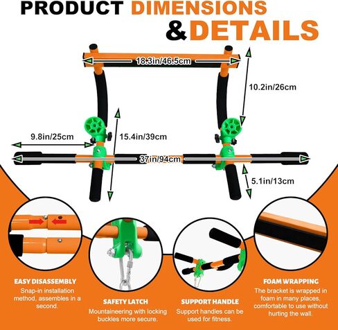 Door Swing for Kids,Indoor Pull up bar for Adults,Doorway Swing Kids with 4pcs,Indoor Doorway Gym Set for Kids and Adults-Sensory Swing (JS010007-OR) in Saudi Arabia