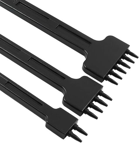 Hitefu 3PCS Leather Prong Punch Tool Set, 6mm Leather Row Round Hole Tooth Stitching Chisel, 2/4/6 Prong Circular Cut Leather Stitching Punch Accessories for Leather Craft Supplies in Saudi Arabia