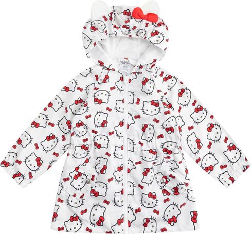 Hello Kitty Sanrio Girls Hooded Windbreaker Jacket with Ears for Toddler and Big Kids in Kuwait