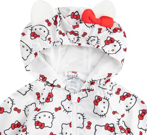Hello Kitty Sanrio Girls Hooded Windbreaker Jacket with Ears for Toddler and Big Kids in Kuwait