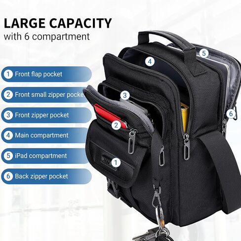 WITZMAN Crossbody Bags for Men Travel Shoulder Bag Lightweight Man Purse Small Casual Messenger Bag for Work Traveling in Saudi Arabia