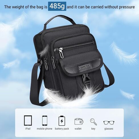 WITZMAN Crossbody Bags for Men Travel Shoulder Bag Lightweight Man Purse Small Casual Messenger Bag for Work Traveling in Saudi Arabia
