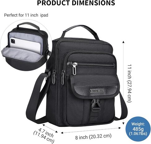 WITZMAN Crossbody Bags for Men Travel Shoulder Bag Lightweight Man Purse Small Casual Messenger Bag for Work Traveling in Saudi Arabia