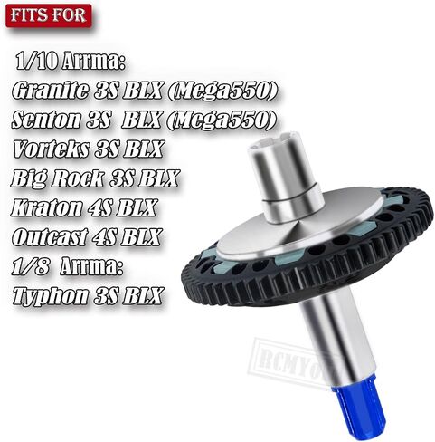 شبشب 57T 0.8Mod مع تروس 15T 17T وعمود شبشب/عمود محرك منزلق مركزي جزء ترقيات لـ 1/10 Arrma Granite Senton Vorteks Big Rock 3S Kraton Outcast 4S 1/8 Typhon 3S، أزرق داكن in Saudi Arabia