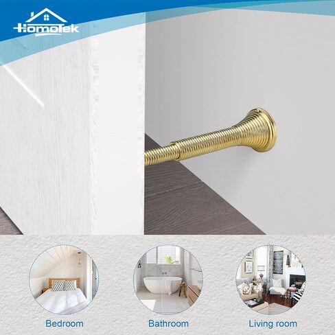 HOMOTEK 2 حزمة سدادات أبواب زنبركية متداخلة، ممتدة من 3-1/8 إلى 4-1/4 بوصة مثبتة على الحائط - سدادات أبواب طويلة للغاية - واقي حائط زنبركي مرن (نيكل الساتان) in Kuwait