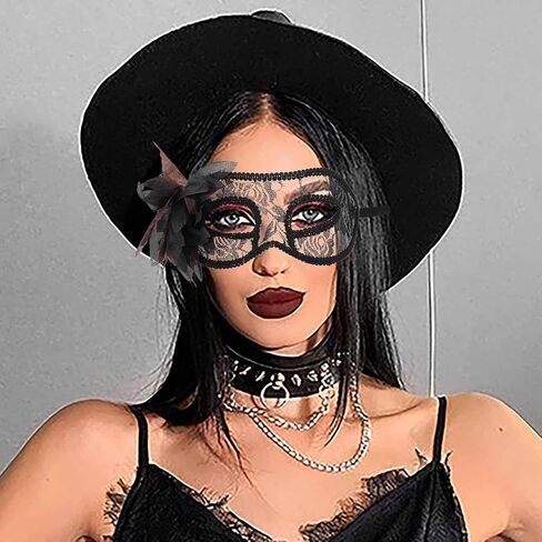 Tgirls Masquerade Mask for Women Flower Lace Masks Sexy Eye Mask Costume Party Prom Face Mask for Halloween in Kuwait