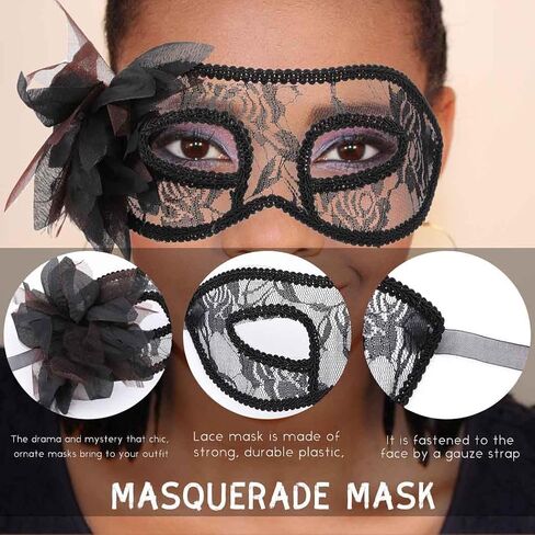 Tgirls Masquerade Mask for Women Flower Lace Masks Sexy Eye Mask Costume Party Prom Face Mask for Halloween in Kuwait