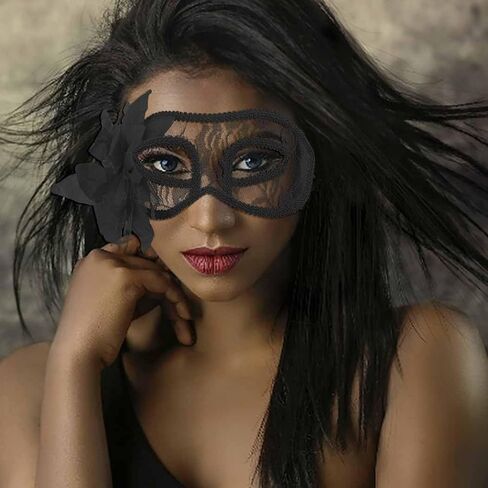 Tgirls Masquerade Mask for Women Flower Lace Masks Sexy Eye Mask Costume Party Prom Face Mask for Halloween in Kuwait