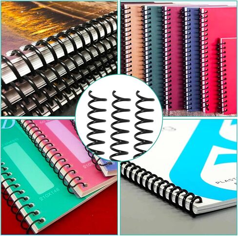 Plastic Spiral Binding Coils 100 Pack, Coil Binding 10mm(3/8") 75 Sheet Capacity, 4:1 Pitch Black Binding Spirals for Students and Coworkers in Kuwait