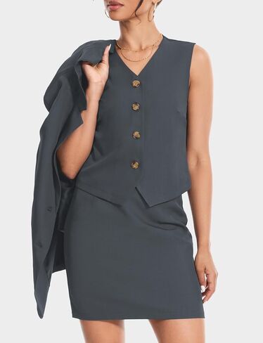 Women's Suits 3 Piece Business Casual Short Set Blazer Jacket Waistcoat and Mini Skirt Matching Outfits in Saudi Arabia