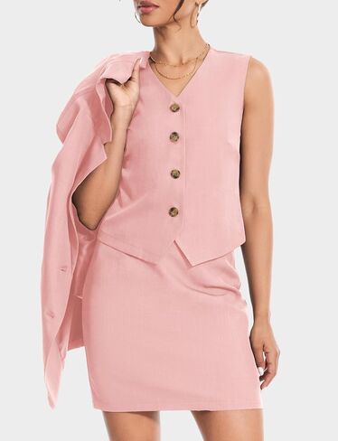 Women's Suits 3 Piece Business Casual Short Set Blazer Jacket Waistcoat and Mini Skirt Matching Outfits in Saudi Arabia