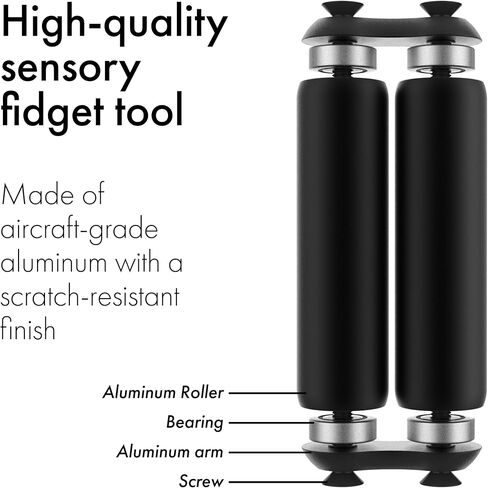 ONO Roller - Handheld Fidget Toy for Adults | Help Relieve Stress, Anxiety, Tension | Promotes Focus, Clarity | Compact, Portable Design (Junior Size/Aluminum, Black) in Saudi Arabia
