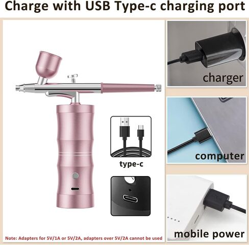 Airbrush kit with air compressor,32PSI Airbrush kit Rechargeable Auto Handheld Cordless Airbrush Set Wireless, Barber Air Brush kit, Nail Art, Cake Decor, Makeup, Model Painting in Saudi Arabia