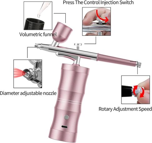 Airbrush kit with air compressor,32PSI Airbrush kit Rechargeable Auto Handheld Cordless Airbrush Set Wireless, Barber Air Brush kit, Nail Art, Cake Decor, Makeup, Model Painting in Saudi Arabia