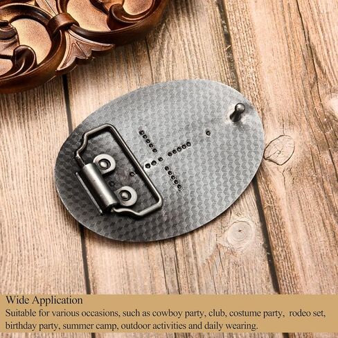 Antique Engraved Flower Belt Buckle, Western Cowboy Belt Buckle, Oval Foral Belt Buckle for Men Women in Kuwait