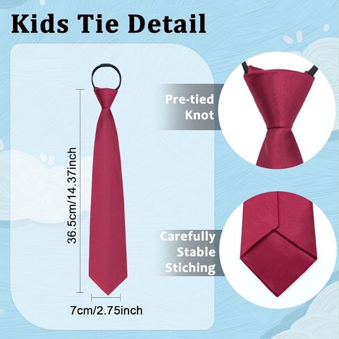 Kids Tie for Boys, Pre-Tied Zipper Tie Adjustable Boys Ties for Shool Wedding Graduation Concert in Saudi Arabia