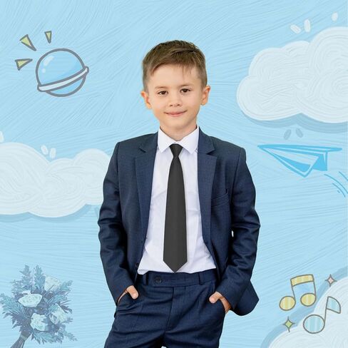 Kids Tie for Boys, Pre-Tied Zipper Tie Adjustable Boys Ties for Shool Wedding Graduation Concert in Saudi Arabia
