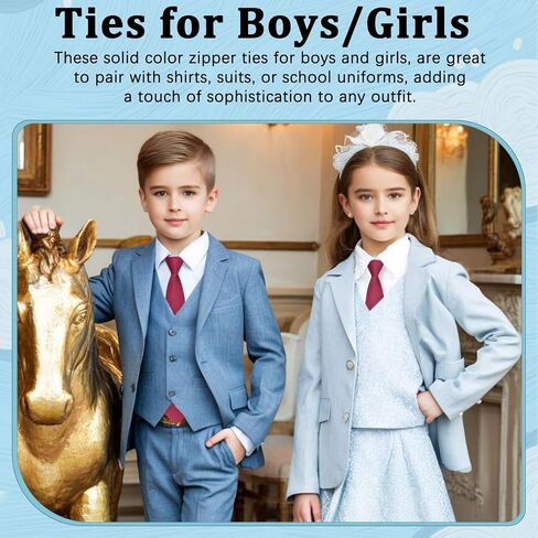 Kids Tie for Boys, Pre-Tied Zipper Tie Adjustable Boys Ties for Shool Wedding Graduation Concert in Saudi Arabia