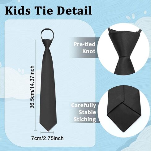 Kids Tie for Boys, Pre-Tied Zipper Tie Adjustable Boys Ties for Shool Wedding Graduation Concert in Saudi Arabia