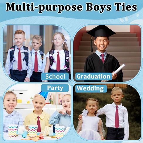 Kids Tie for Boys, Pre-Tied Zipper Tie Adjustable Boys Ties for Shool Wedding Graduation Concert in Saudi Arabia