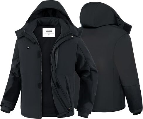 VERGOO Graphene Mens Heated Jackets with 18400mAh Battery Pack Winter Waterproof Electric Self Heating Coat with Hood in Saudi Arabia