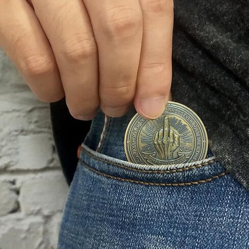 Official Asshole Coin Funny Challenge Coins Novelty Coins Dickhear Award Coin (Middle Finger-01, Piece, 1) in Saudi Arabia